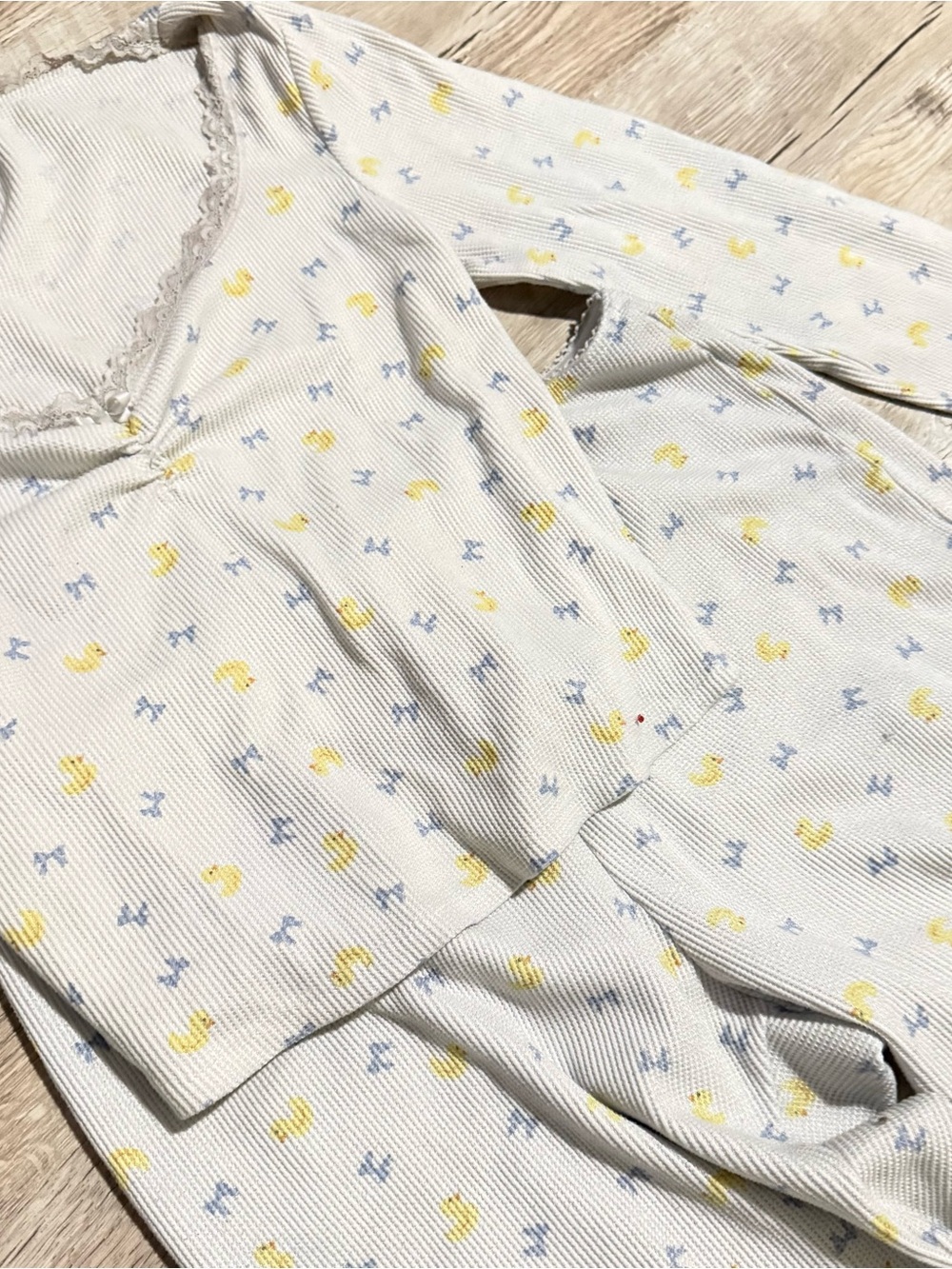Pink Rose White Pajama Set with Yellow Moon & Blue Stars